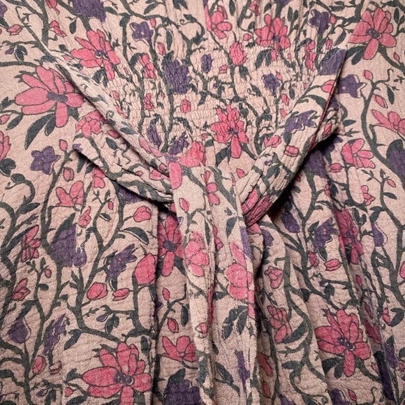 EUC Ian Mosh Double Breasted Floral Gauze Jacket Cotton Puff Sleeve Wearable Art - Picture 8 of 16